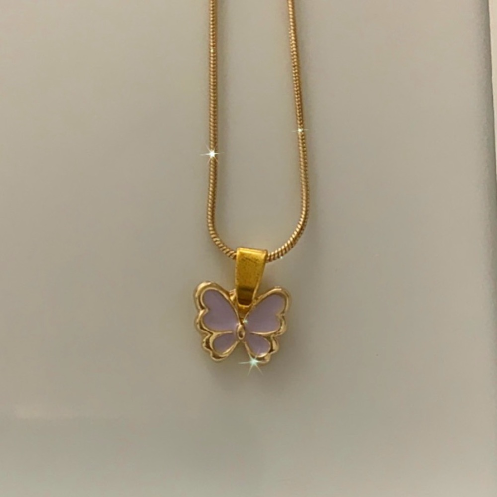 NEW! purple butterfly gold plated necklace💫 - Picture 2 of 4